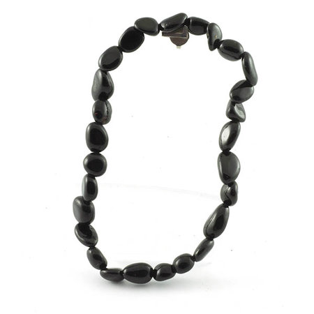Zwarte toermalijn armband, 6-9 mm nuggets
