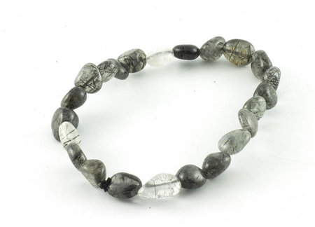 Tourmaline Quartz Bracelet, 6-8 mm Nuggets