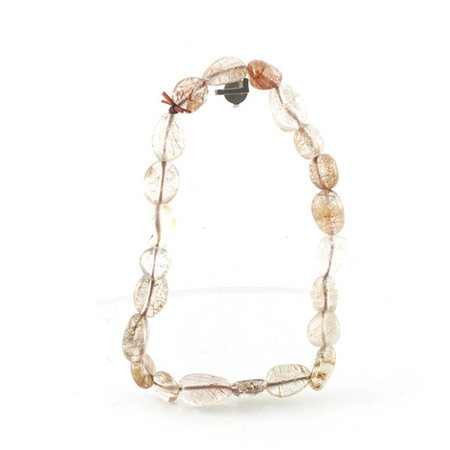 Rutilated Quartz Bracelet, 6-8 mm Nuggets, Dark
