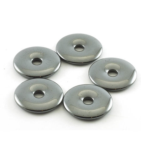Hematiet donut, 3 cm, gat 6 mm