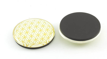Magneet decoratie Bloem des Levens, goudkleur, 4 cm