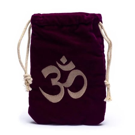 Fluwelen tasje met Ohm symbool 19 x 13 cm