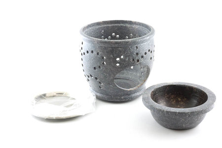 Wierookbrander / olieverdamper zeepsteen 9 cm
