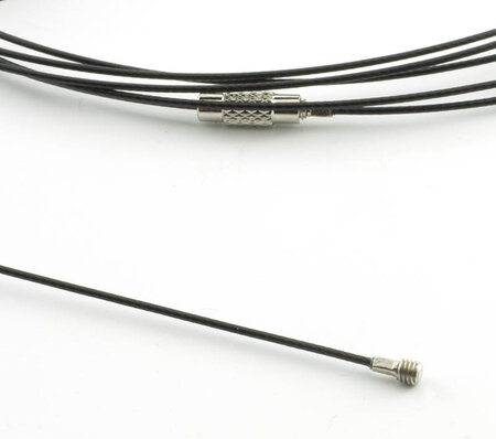 Halsring 50 cm, ommanteld staaldraad, zwart