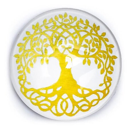 Magneet decoratie Boom des Levens, 4 cm, goudkleur