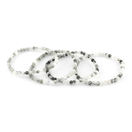 Toermalijnkwarts armband, 4 mm kralen