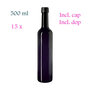 15 x 500 ml water bottle, Miron violet glass FL-W-500-PP28