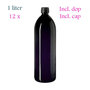 12 x 1 liter waterfles Aquarius, Miron violet glas FL-WA-1LT