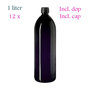 12 x  1 liter Aquarius waterfles, Miron violet glas