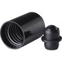 Miron DIN 18 screw cap with roll-on fitment, black fitment /w clear glass ball