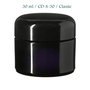 30 ml cosmeticapot Ceres, Miron violet glas CD-S-30 met modern of klassiek deksel
