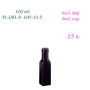 25 x 100 ml square oil bottle Castor, Miron violet glass FL-OEL-E-100-31.5