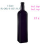 15 x 1 Liter square oil bottle Castor, Miron violet glass FL-OEL-E-1LT-31.5