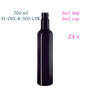 24 x 500 ml ronde oliefles Pollux, Miron violet glas 