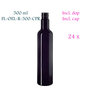 24 x 500 ml round oil bottle Pollux, Miron violet glass FL-OEL-R-500-CPR