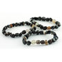 Black stripe agate nugget bracelet