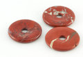 Red jasper donut / pi stone, 3 cm - 6 mm hole