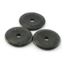 Black tourmaline donut, / pi stone, 4 cm