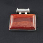 Red jasper in silver, rectangle