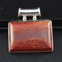 Red jasper in silver, rectangle