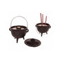 Cast iron incense burner cauldron with Triquetra