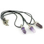 Amethyst double terminated point on waxcord necklace