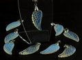 Opalite angel's wing pendant