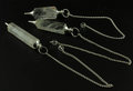 Clear quartz pendulum with metal, facetted