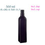 500 ml vierkante oliefles, Miron violet glas FL-OEL-E-500-31.5