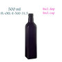 500 ml Castor vierkante oliefles, Miron violet glas