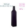 20 x 500 ml square oil bottle Castor, Miron violet glass FL-OEL-E-500-31.5