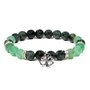 Kambaba Jasper/Green Aventurine Bracelet with Four-Leaf Clover Charm