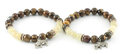 Tiger's Eye / Rutilated Quartz Bracelet with Elephant Charm