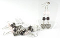 Garnet / Rose Quartz Earrings with Heart Charms