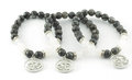 Labradorite/White Agate Bracelet with Ohm Charm