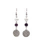 Amethyst /Clear Quartz Earrings with Flower of Life Charm