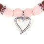 Rose Quartz / Strawberry Quartz Bracelet with Heart Charm