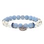 Angelite / Clear Quartz Bracelet with Heart Charm