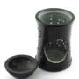 Black soap stone incense burner / aroma diffuser combination