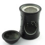 Black soap stone incense burner / aroma diffuser combination