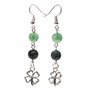 Kabamba Jasper / Green Aventurine Earrings with Four-leaf Clover Pendant