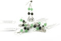 Kabamba Jasper / Green Aventurine Earrings with Four-leaf Clover Pendant