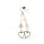 Rose Quartz / Strawberry Quartz Earrings with Heart Pendant