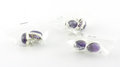 Amethyst Earrings, Oval, 925 Silver