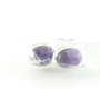 Amethyst Earrings, Oval, 925 Silver