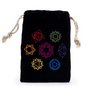 Cotton Velvet Bag w/ Chakra Symbols, 19 x 13 cm