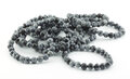 Snowflake Obsidian Bracelet, 8mm Beads