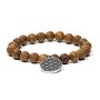 Wengé Wood Bracelet with Flower of Life Charm