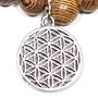 Wengé Wood Bracelet with Flower of Life Charm