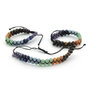 Chakra bracelet, double row of beads (6mm), adjustable